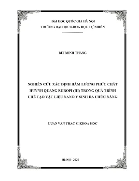 Nghiên cứu hàm lượng phức chất huỳnh quang Europi III