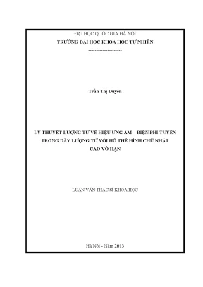 Lý thuyết lượng tử về hiệu ứng âm điện trong dây lượng tử