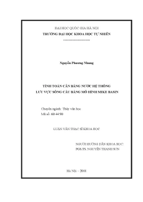 Tính Toán Cân Bằng Nước Hệ Thống Lưu Vực Sông Cầu Bằng
