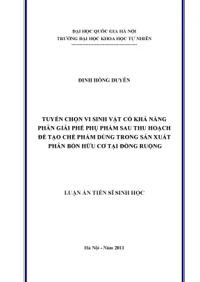 Nghiên cứu vi sinh vật phân giải phế phụ phẩm nông