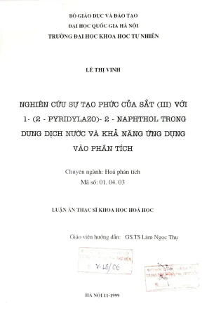 Nghiên cứu sự tạo phức của sắt III với pyridylazo