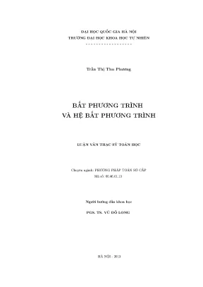 Nghiên cứu về Bất Phương Trình và Hệ Bất Phương Trình