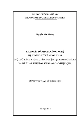 Đánh Giá Công Nghệ Xử Lý Nước Thải Bệnh Viện Tại Nghệ An