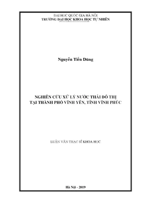 Nghiên cứu xử lý nước thải đô thị tại Vĩnh Yên, Vĩnh Phúc