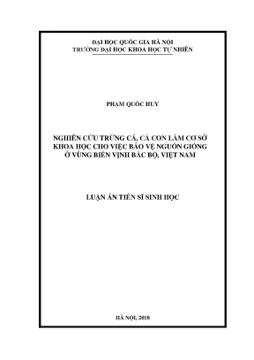 Nghiên cứu bảo vệ nguồn giống cá ở vịnh Bắc Bộ Việt Nam