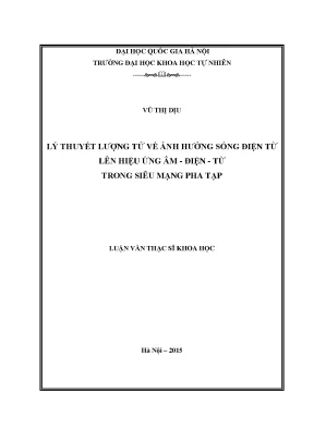 Nghiên cứu lý thuyết lượng tử về ảnh hưởng sóng điện từ