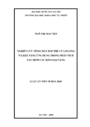 Nghiên cứu tính chất hấp thu của đá ong trong phân tích
