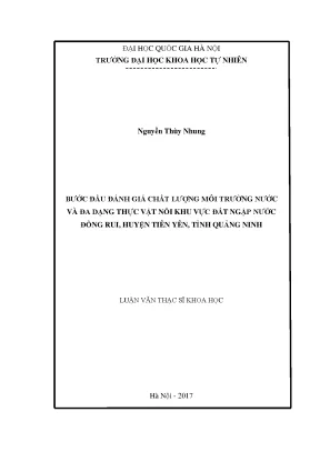 Đánh Giá Chất Lượng Nước và Đa Dạng Thực Vật Nổi Tại