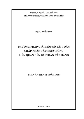 Phương Pháp Giải Bài Toán Chấp Nhận Tách Suy Rộng Liên