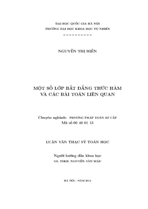 Nghiên cứu về bất đẳng thức hàm và bài toán liên quan