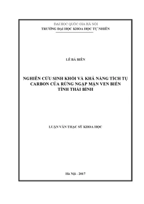 Nghiên cứu khả năng tích tụ carbon của rừng ngập mặn