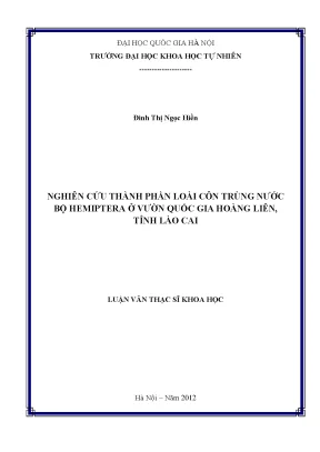 Nghiên cứu thành phần loài côn trùng nước bộ Hemiptera