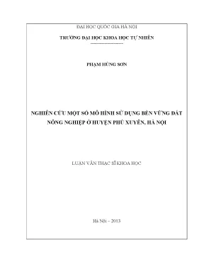 Mô Hình Sử Dụng Bền Vững Đất Nông Nghiệp Tại Huyện Phú