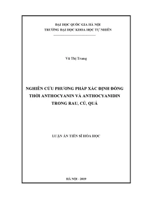 Nghiên cứu phương pháp xác định đồng thời anthocyanin và