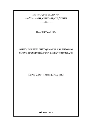 Nghiên cứu tính chất quang và cường độ Judd-Ofelt của