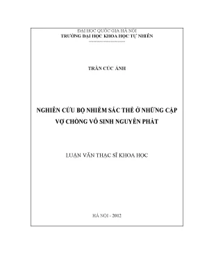 Nghiên cứu bộ nhiễm sắc thể ở cặp vợ chồng vô sinh