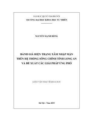 Đánh Giá Xâm Nhập Mặn Tại Tỉnh Long An: Giải Pháp Ứng