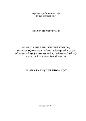 Đánh giá phát thải CO2 từ giao thông tại Đống Đa và