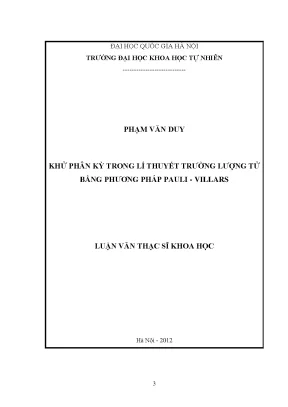 Khử Phân Kỳ Trong Lý Thuyết Trường Lượng Tử Bằng Phương