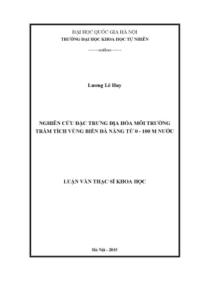 Nghiên cứu địa hóa môi trường trầm tích vùng biển Đà 