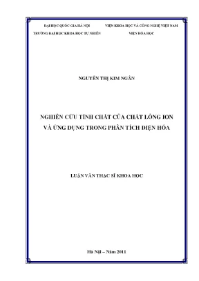 Nghiên cứu tính chất và ứng dụng của chất lỏng ion trong