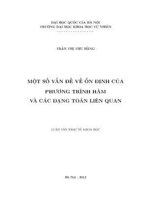 Nghiên cứu về ổn định của phương trình hàm và các bài