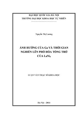Ảnh hưởng của Ga và Thời gian Nghiền đến Phổ Hóa Tổng