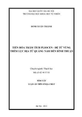 Nghiên cứu tiến hóa trầm tích Pliocen vùng thềm lục địa