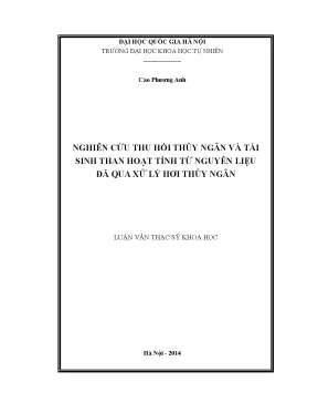 Nghiên cứu thu hồi thủy ngân và tái sinh than hoạt tính