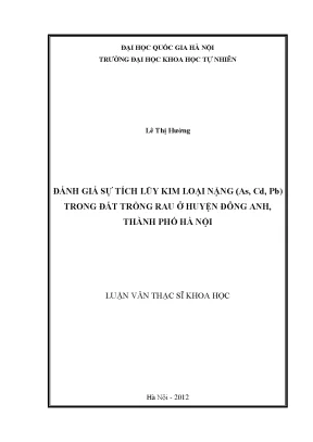 Đánh Giá Kim Loại Nặng Trong Đất Trồng Rau Ở Đông Anh,