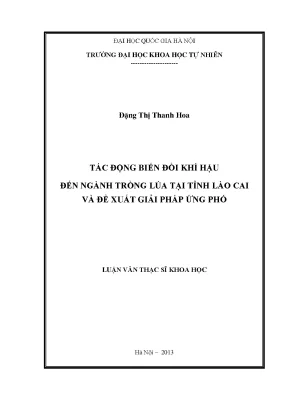 Tác động của biến đổi khí hậu đến ngành trồng lúa tại