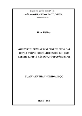 Giải pháp sử dụng đất hợp lý trong bối cảnh biến đổi khí