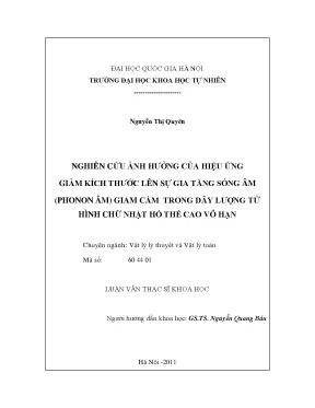 Nghiên cứu ảnh hưởng của hiệu ứng giảm kích thước lên