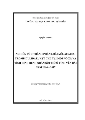 Nghiên cứu thành phần loài mò Trombiculidae và tình hình