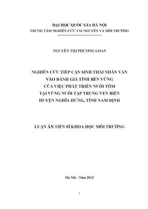 Nghiên cứu sinh thái nhân văn trong phát triển bền vững