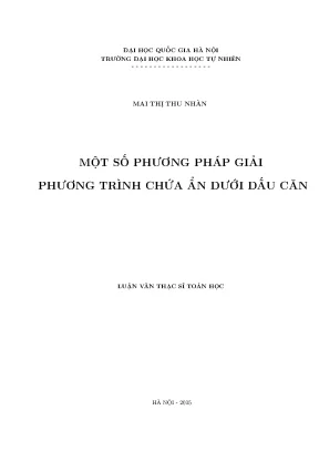 Phương Pháp Giải Phương Trình Chứa Ẩn Dưới Dấu Căn