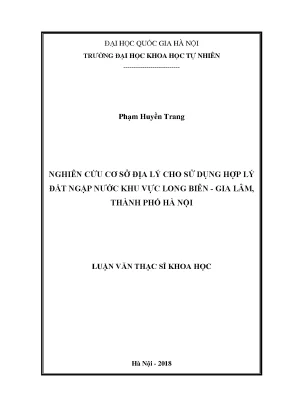 Nghiên Cứu Sử Dụng Hợp Lý Đất Ngập Nước Khu Vực Long 