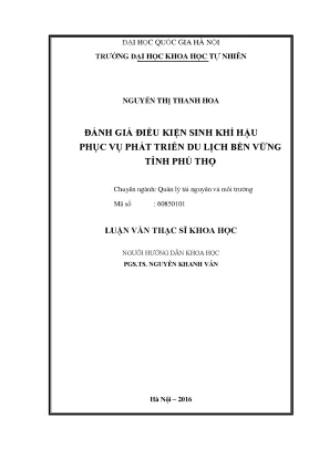 Đánh Giá Điều Kiện Khí Hậu Phục Vụ Du Lịch Bền Vững Tại