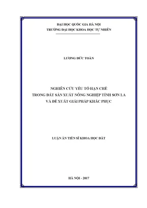 Nghiên cứu yếu tố hạn chế trong đất nông nghiệp tỉnh Sơn 