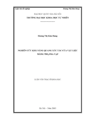 Nghiên cứu khả năng quang xúc tác của màng TiO2 pha tạp
