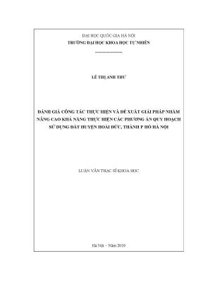 Đánh Giá và Giải Pháp Nâng Cao Quy Hoạch Sử Dụng Đất
