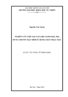 Nghiên cứu vật liệu nano ZnO và TiO2 cho pin mặt trời