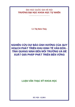 Dự Báo Ảnh Hưởng Quy Hoạch Kinh Tế Vân Đồn Đến Môi Trường