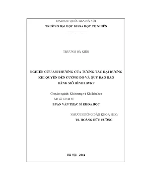 Nghiên cứu ảnh hưởng của tương tác đại dương - khí quyển