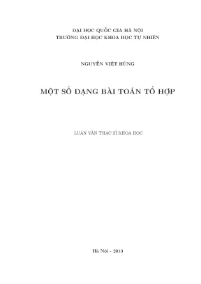 Các Dạng Bài Toán Tổ Hợp Trong Luận Văn Thạc Sĩ
