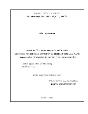 Nghiên cứu ảnh hưởng nước thải khu công nghiệp Sông Công