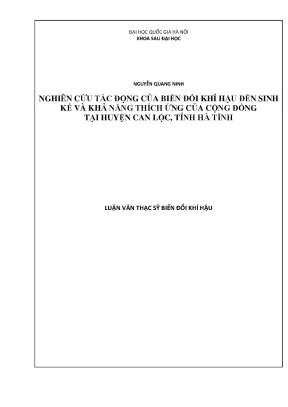 Nghiên cứu tác động của biến đổi khí hậu đến sinh kế