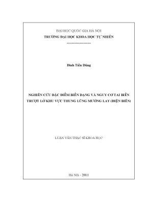 Nghiên cứu biến dạng và nguy cơ trượt lở tại thung lũng 