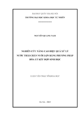 Nâng cao hiệu quả xử lý nước thải chăn nuôi lợn bằng