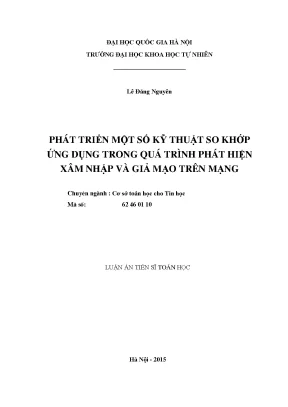 Phát Triển Kỹ Thuật So Khớp Trong Phát Hiện Xâm Nhập Và